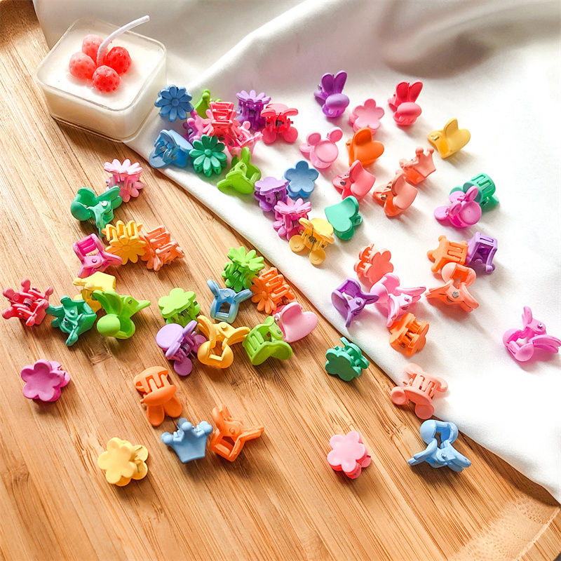 10 Styck/Set Mini Flower Hair Claw Clips för barn