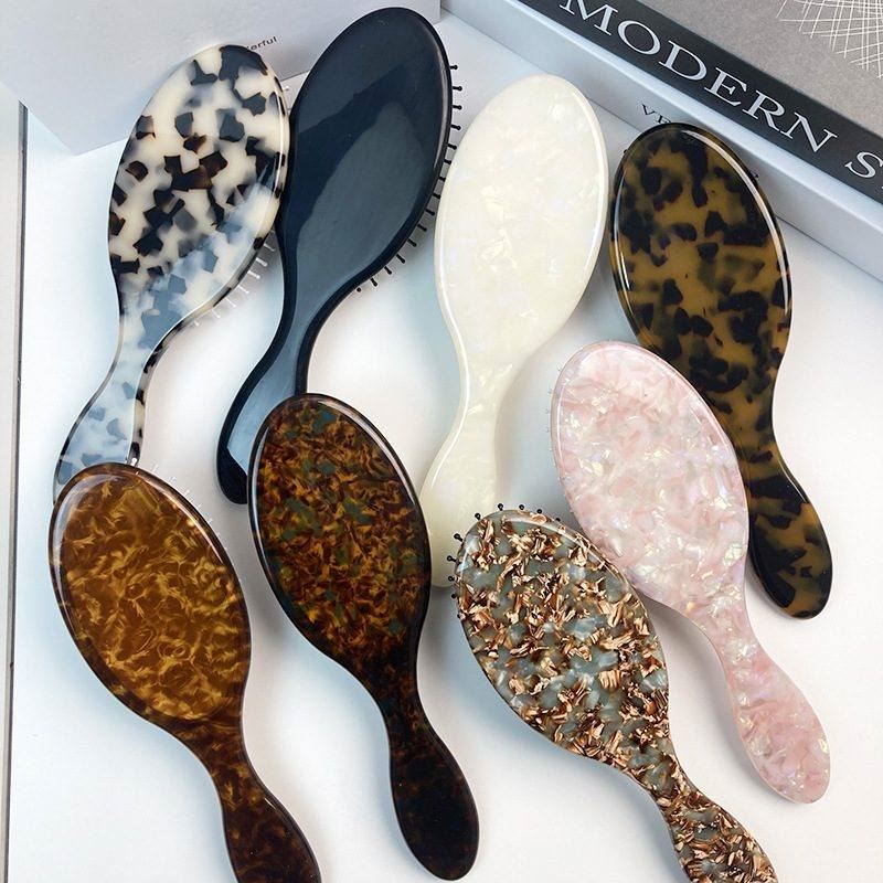 Anpassad Acetatkam hårborste Airbag Frisörkam med handtag